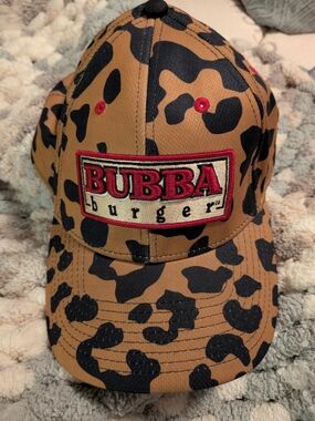 BUBBA Burger Leopard Camo Trucker Hat Brown Black Snapback